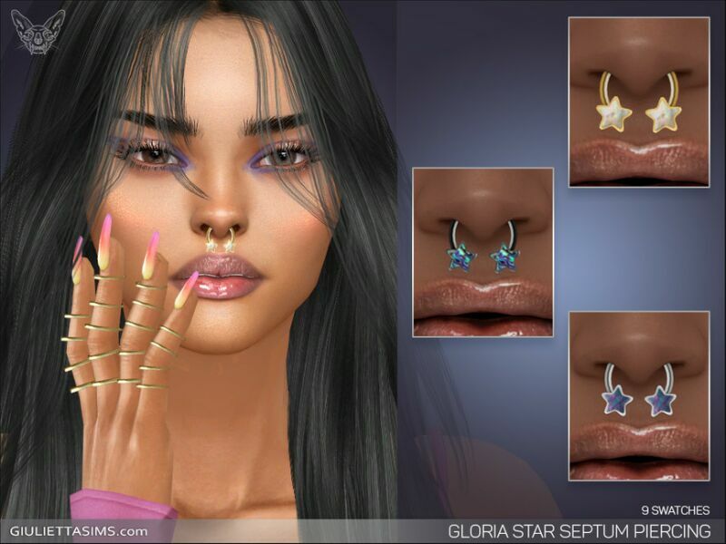 Gloria Star Septum Piercing By Feyona 1 Gloria Star Septum Piercing By Feyona Sims 4 CC