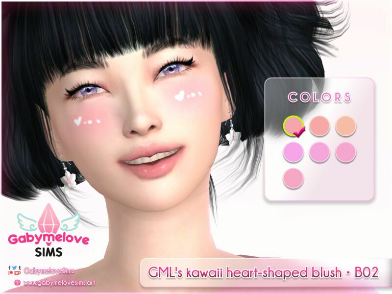 Gml’S Kawaii Heart-Shaped Blush • B02 1 Gml’S Kawaii Heart-Shaped Blush • B02 Sims 4 CC