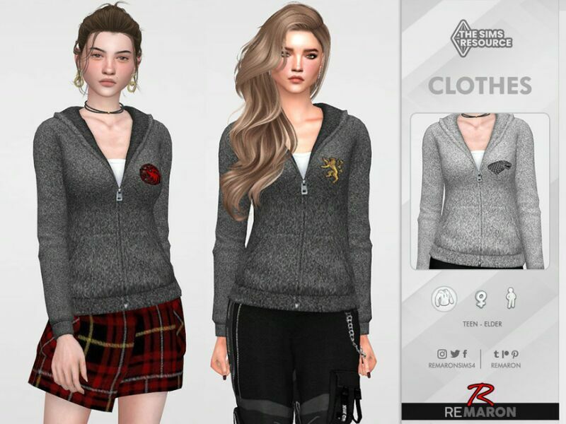 GOT Hoodies 01 For Female By Remaron 2 sims 4 cc got hoodies 01 for female by remaron 2