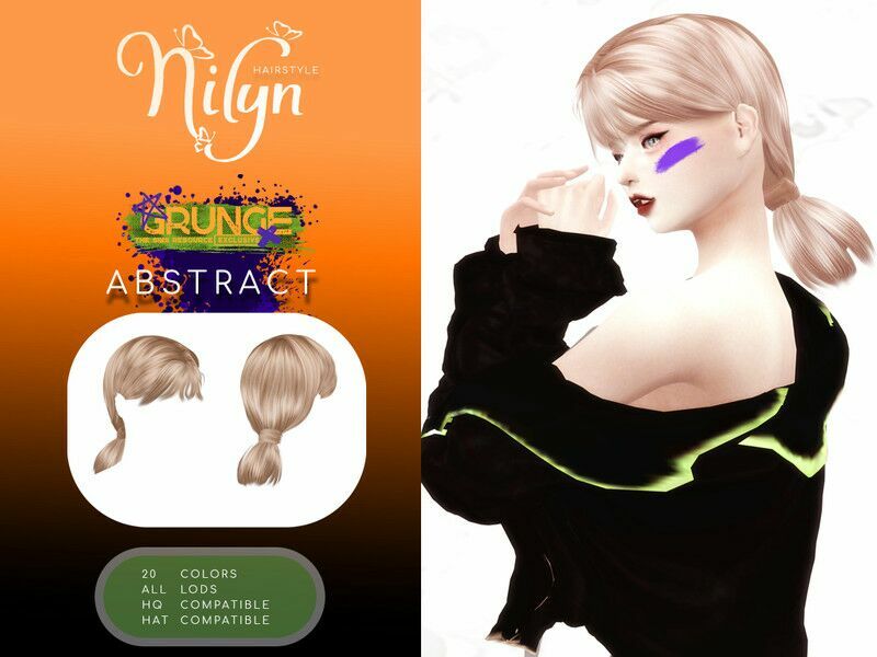 Grunge Abstract Hair By Nilyn 1 Grunge Abstract Hair By Nilyn Sims 4 CC