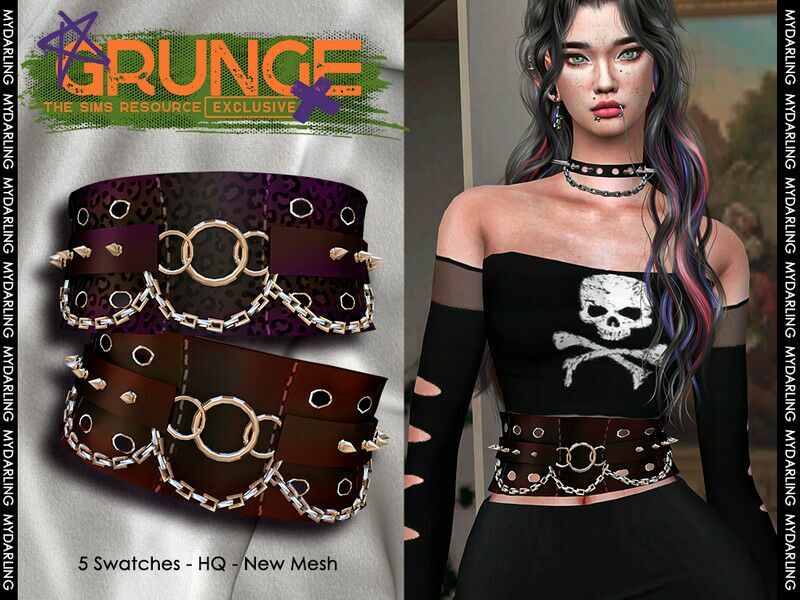 Grunge Strap NA006 V1 Female Version By Mydarling20 1 Grunge Strap NA006 V1 Female Version By Mydarling20 Sims 4 CC