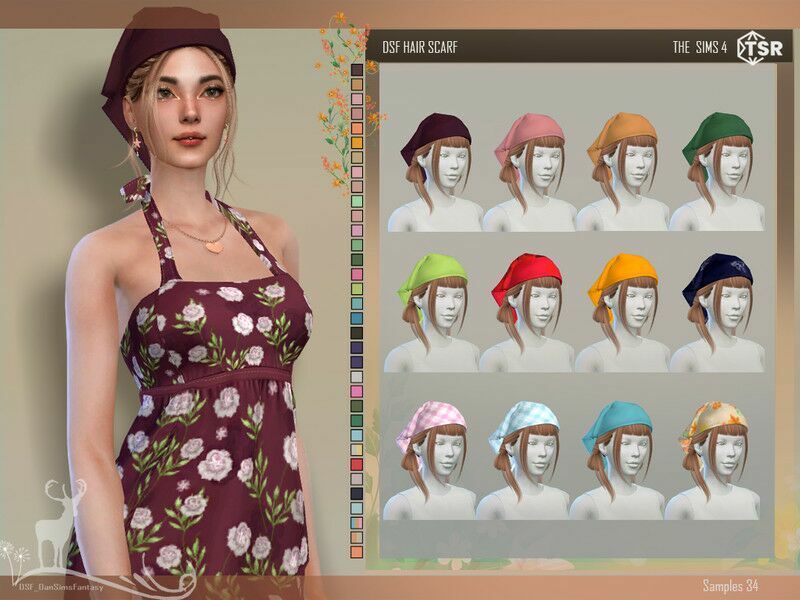 Hair Scarf By Dansimsfantasy 1 Hair Scarf By Dansimsfantasy Sims 4 CC