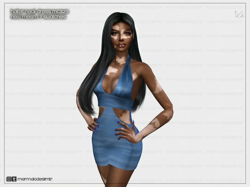 Halter Neck Dres MC323 By Mermaladesimtr 1 Halter Neck Dres MC323 By Mermaladesimtr Sims 4 CC