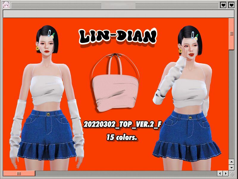 Halter TOP With BOW 1 Halter TOP With BOW Sims 4 CC