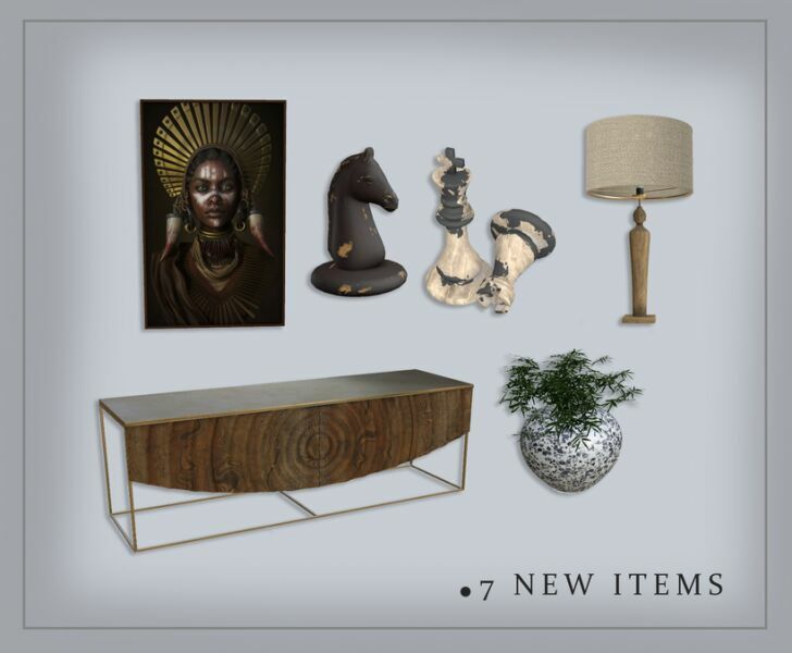 Hassian African Deco SET By Modern 2 sims 4 cc hassian african deco set by modern 2