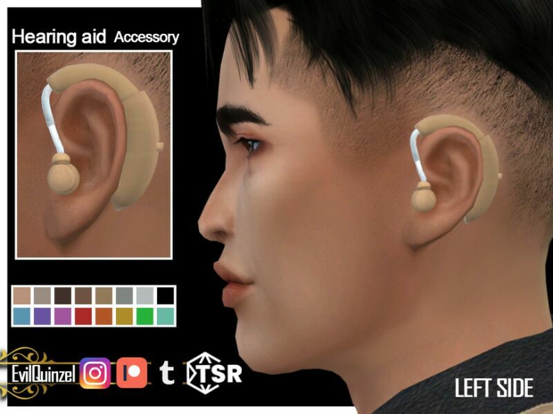 Hearing AID Left Side Accessory By Evilquinzel 1 Hearing AID Left Side Accessory By Evilquinzel Sims 4 CC