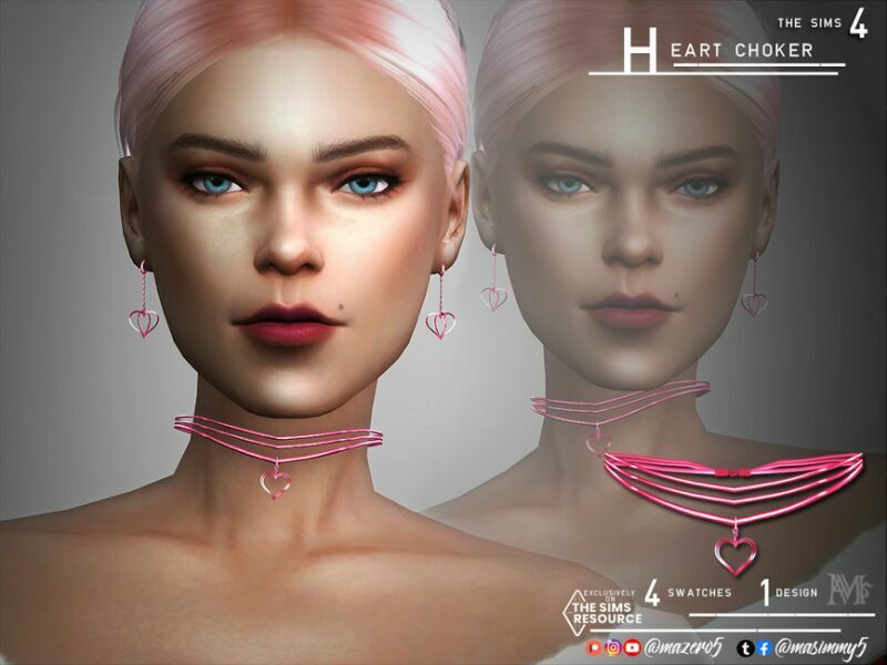 Heart Choker By Mazero5 Sims 4 CC