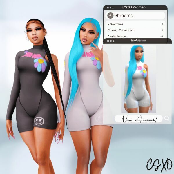 HMN Alns Shrooms Bodysuit 👽 3 sims 4 cc hmn alns shrooms bodysuit 👽 2
