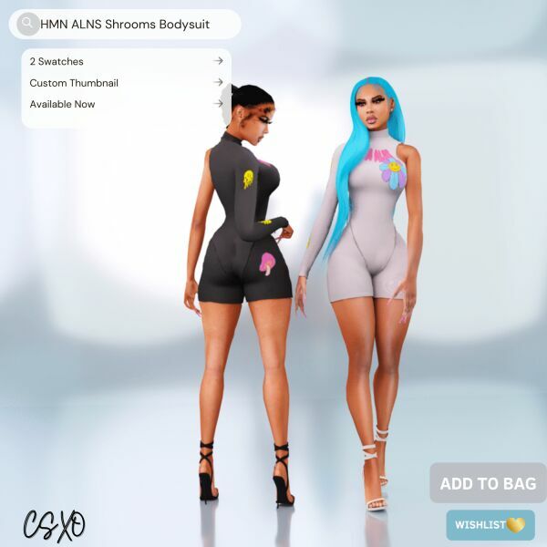 HMN Alns Shrooms Bodysuit 👽 2 sims 4 cc hmn alns shrooms bodysuit 👽 3