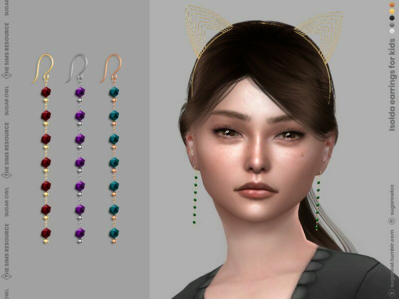 Isolda Earrings For Kids 1 Isolda Earrings For Kids Sims 4 CC