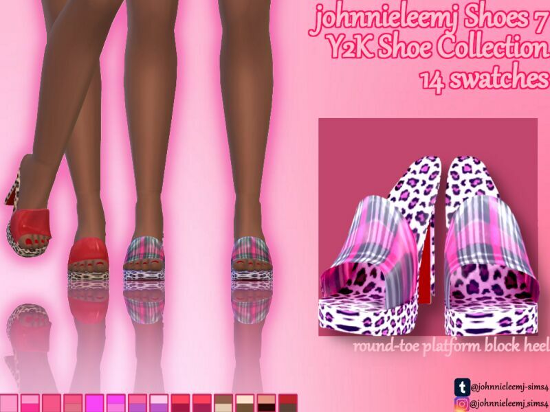 Johnnieleemj Shoes 7 (Y2K Collection) Round TOE Platform Block Heel By Johnnieleemj 1 Johnnieleemj Shoes 7 (Y2K Collection) Round TOE Platform Block Heel By Johnnieleemj Sims 4 CC