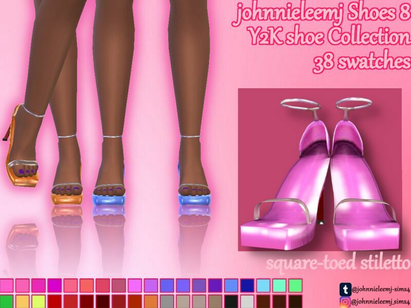 Johnnieleemj Shoes 8 (Y2K Collection) Square-Toed Stilleto Heel By Johnnieleemj 1 Johnnieleemj Shoes 8 (Y2K Collection) Square-Toed Stilleto Heel By Johnnieleemj Sims 4 CC