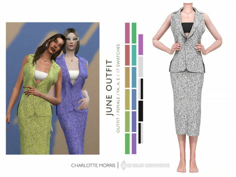 June Outfit 1 June Outfit Sims 4 CC