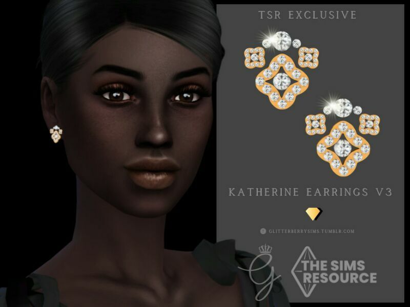 Katherine Earring V3 By Glitterberryfly 1 Katherine Earring V3 By Glitterberryfly Sims 4 CC