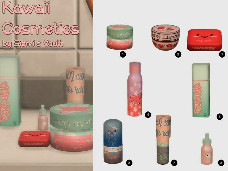 Kawaii Cosmetics By Siomisvault 1 Kawaii Cosmetics By Siomisvault Sims 4 CC