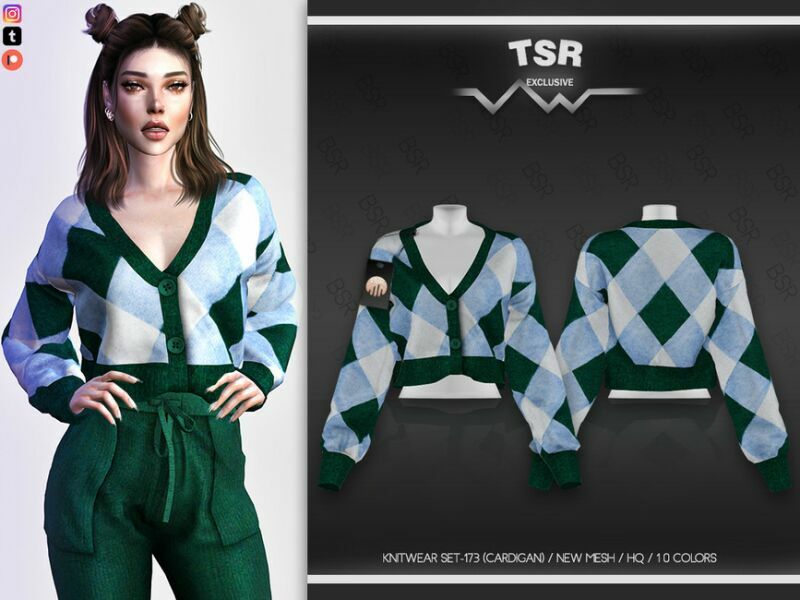 Knitwear SET-173 (Cardigan) BD597 By Busra-Tr 1 Knitwear SET-173 (Cardigan) BD597 By Busra-Tr Sims 4 CC