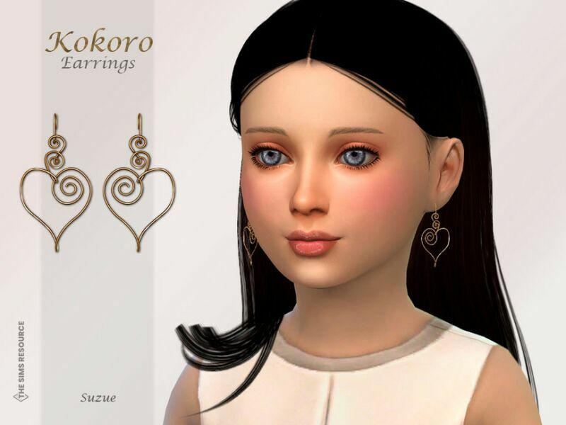 Kokoro Earrings Child By Suzue 1 Kokoro Earrings Child By Suzue Sims 4 CC