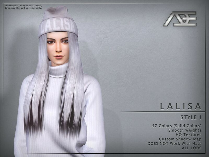 Lalisa Style 1 (Hairstyle) 1 Lalisa Style 1 (Hairstyle) Sims 4 CC