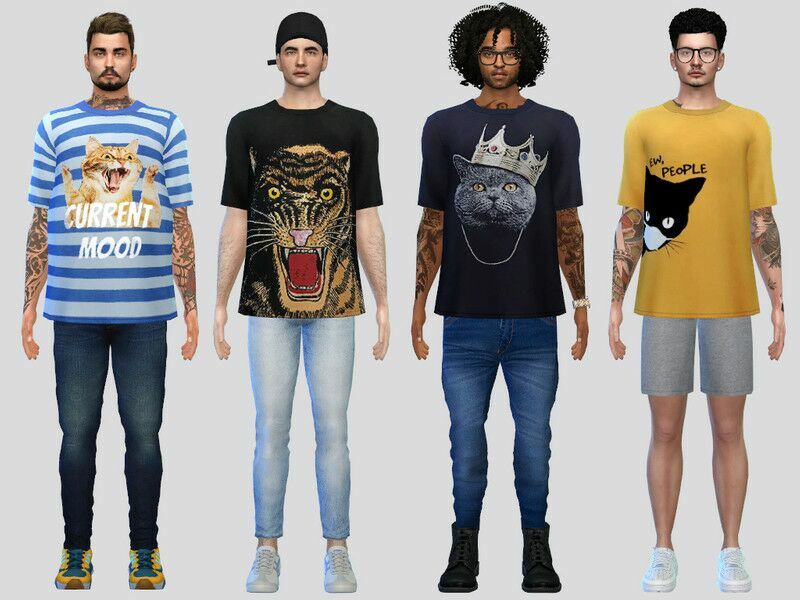 Large Cats Tees (Request) By Mclaynesims 1 Large Cats Tees (Request) By Mclaynesims Sims 4 CC