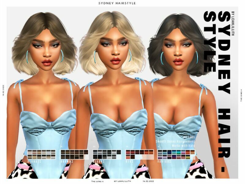 Leahlillith Sydney Hairstyle 1 Leahlillith Sydney Hairstyle Sims 4 CC