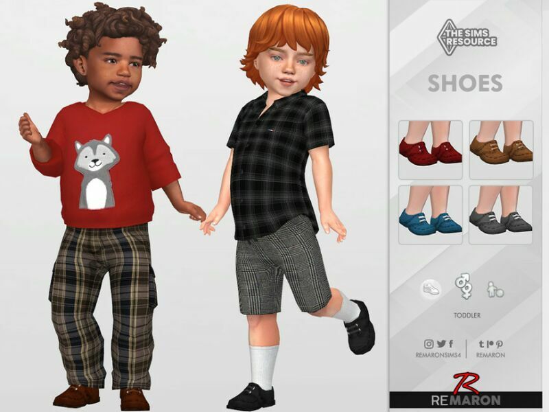 Leather Shoes 01 For Toddler By Remaron 1 Leather Shoes 01 For Toddler By Remaron Sims 4 CC