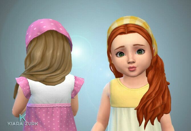 Long Side Bandana Hair For Toddlers 1 Long Side Bandana Hair For Toddlers Sims 4 CC