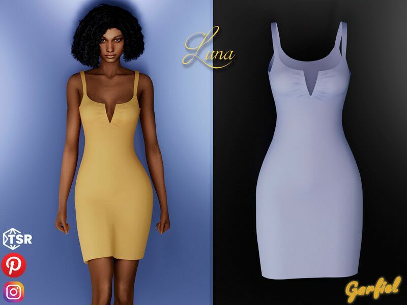 Luna – Cute Casual Dress 1 Luna – Cute Casual Dress Sims 4 CC