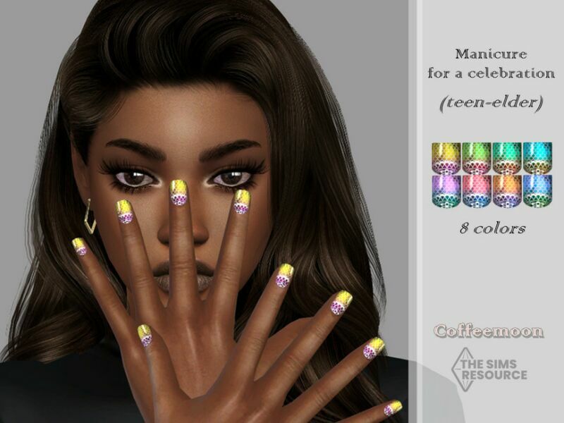 Manicure For A Celebration By Coffeemoon 1 Manicure For A Celebration By Coffeemoon Sims 4 CC