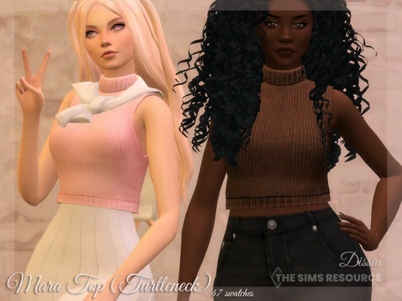 Mara TOP (Turtleneck) By Dissia 1 Mara TOP (Turtleneck) By Dissia Sims 4 CC