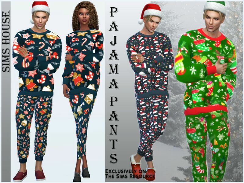 Men’S NEW Year’S Pajama Pants 1 Men’S NEW Year’S Pajama Pants Sims 4 CC
