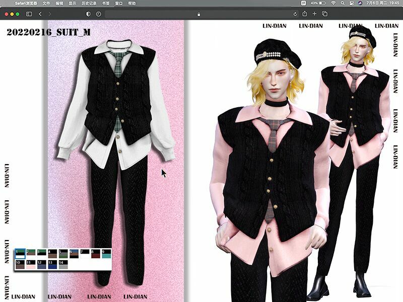 Men’S Two-Piece Suit 1 Men’S Two-Piece Suit Sims 4 CC