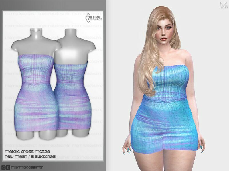Metalic Dress MC328 By Mermaladesimtr 1 Metalic Dress MC328 By Mermaladesimtr Sims 4 CC