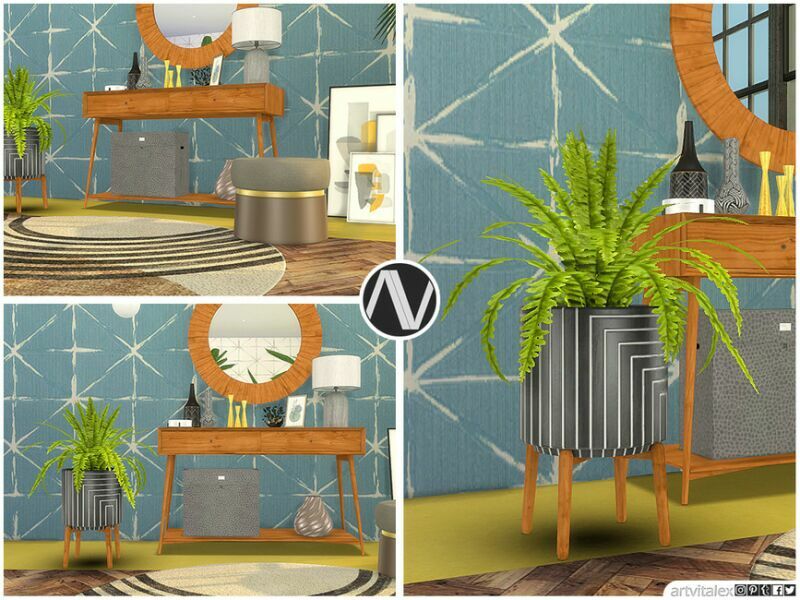 MID Century Modern | Neil Hallway By Artvitalex 4 sims 4 cc mid century modern neil hallway by artvitalex 2