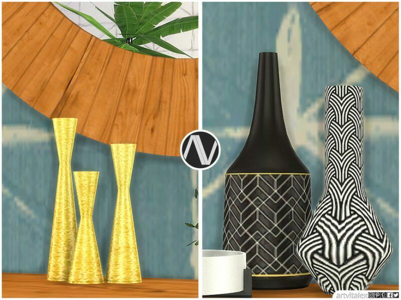 MID Century Modern | Neil Hallway By Artvitalex 2 sims 4 cc mid century modern neil hallway by artvitalex 3