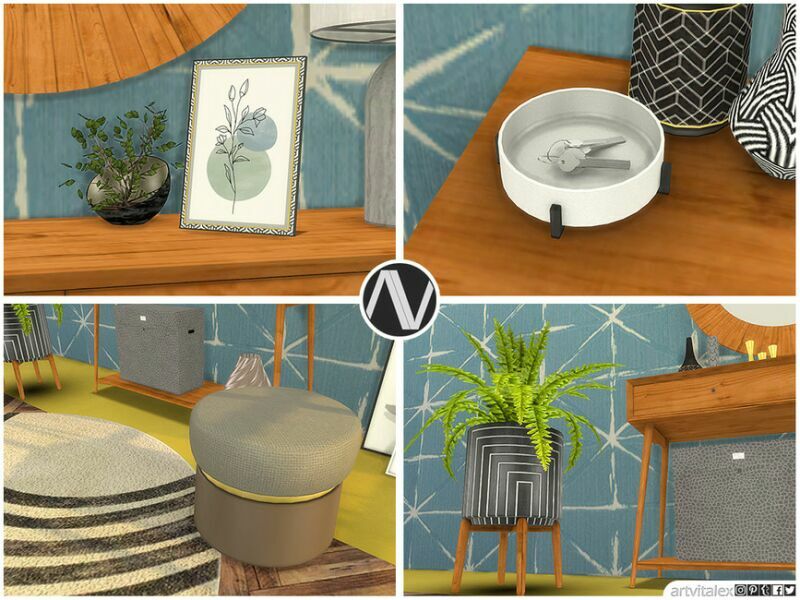 MID Century Modern | Neil Hallway By Artvitalex 3 sims 4 cc mid century modern neil hallway by artvitalex 4