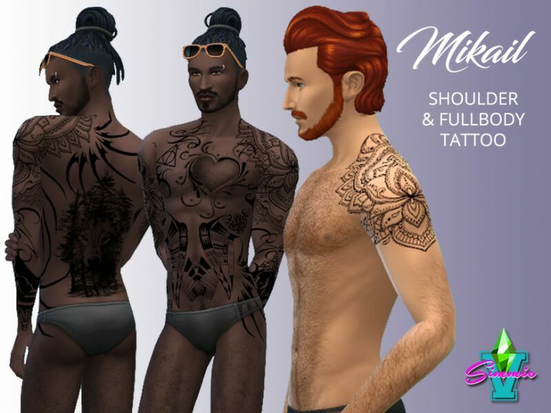 Mikail Shoulder & FB Tattoo By Simmiev 1 Mikail Shoulder & FB Tattoo By Simmiev Sims 4 CC