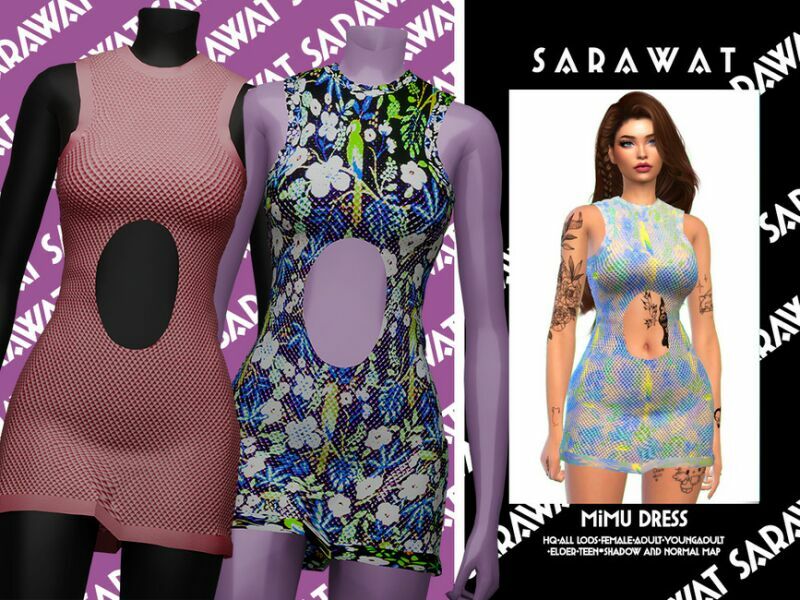 Mimu Dress By Sarawat 1 Mimu Dress By Sarawat Sims 4 CC