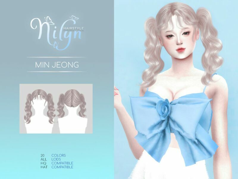 MIN Jeong Hair – NEW Mesh By Nilyn 1 MIN Jeong Hair – NEW Mesh By Nilyn Sims 4 CC