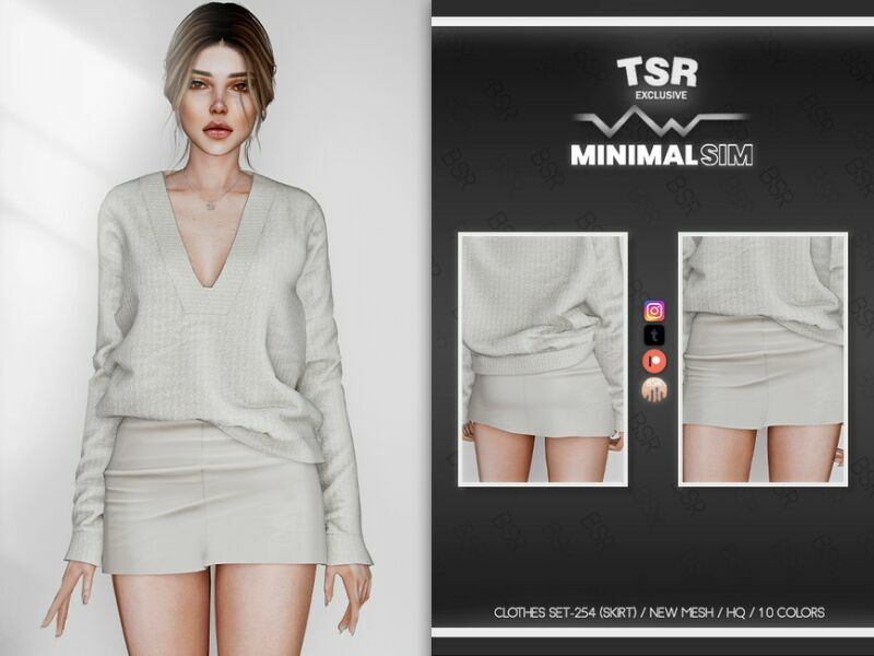 Minimalsim-Clothes SET-254 (Skirt) BD771 By Busra-Tr 1 Minimalsim-Clothes SET-254 (Skirt) BD771 By Busra-Tr Sims 4 CC