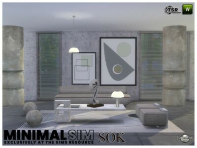 Minimalsim SOK Living Room By Jomsims Sims 4 CC