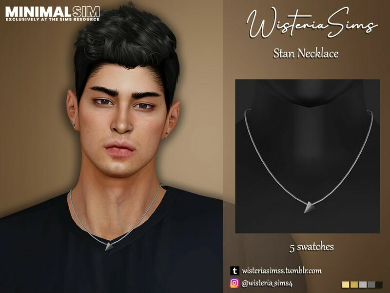 Minimalsim Stan Necklace By Wisteriasims 1 Minimalsim Stan Necklace By Wisteriasims Sims 4 CC