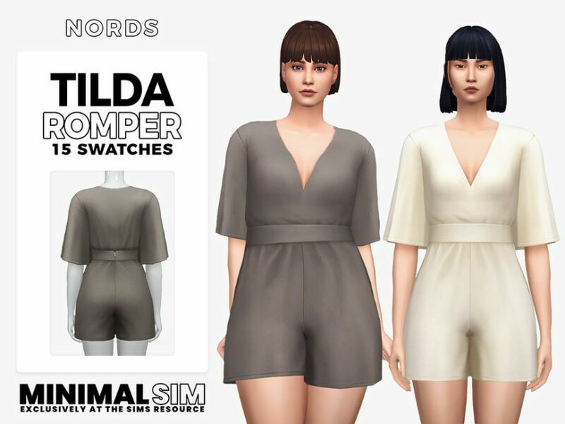 Minimalsim – Tilda Romper By Nords 1 Minimalsim – Tilda Romper By Nords Sims 4 CC