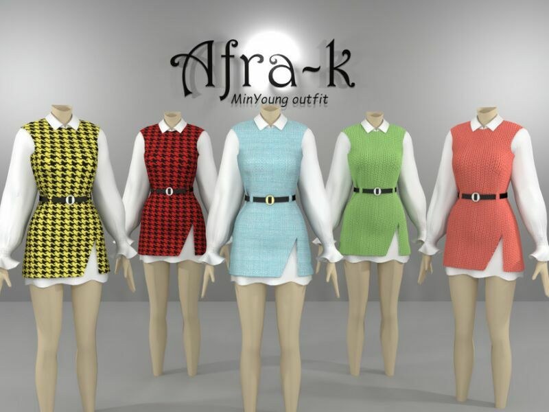 Minyoung Outfit By Akaysims 2 sims 4 cc minyoung outfit by akaysims 2