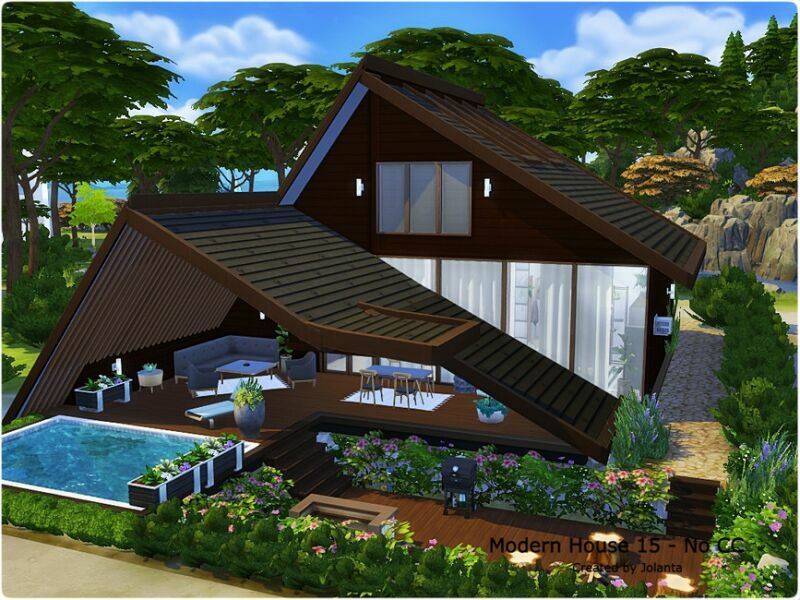 Modern House 15 – NO CC By Jolanta 1 Modern House 15 – NO CC By Jolanta Sims 4 CC