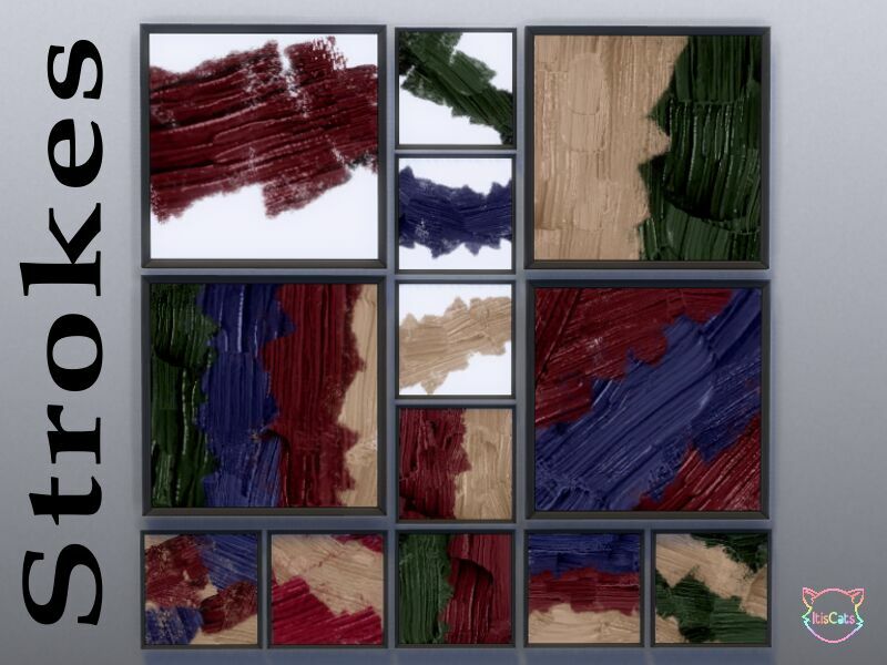 Modern Paintings – Strokes By Itiscats 1 Modern Paintings – Strokes By Itiscats Sims 4 CC