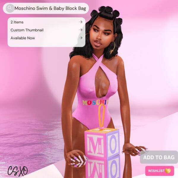 Moschino Swim & Baby Block BAG 1 Moschino Swim & Baby Block BAG Sims 4 CC