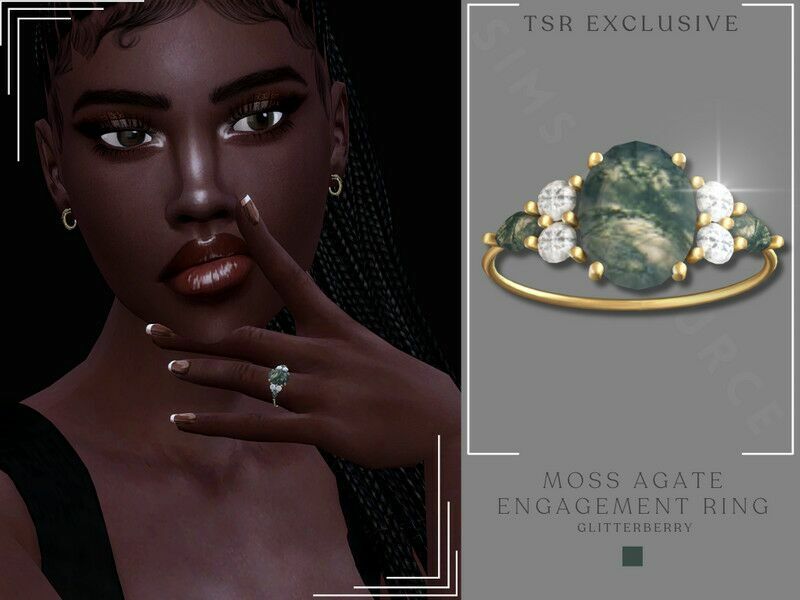 Moss Agate Engagement Ring 1 Moss Agate Engagement Ring Sims 4 CC