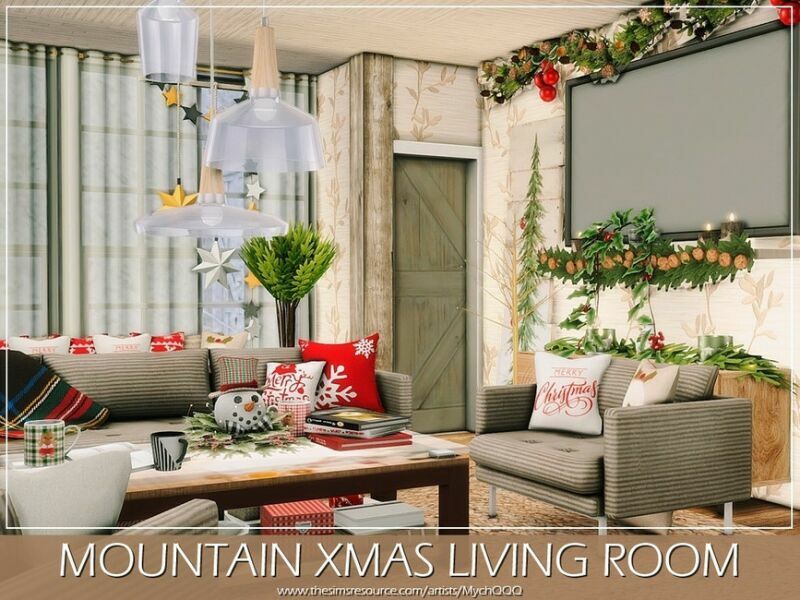 Mountain Xmas Living Room By Mychqqq 6 sims 4 cc mountain xmas living room by mychqqq 3
