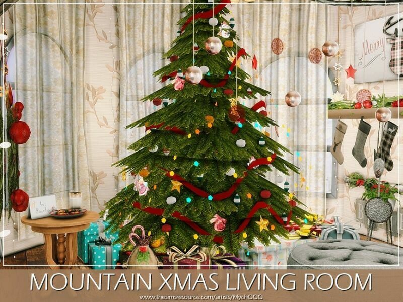 Mountain Xmas Living Room By Mychqqq 3 sims 4 cc mountain xmas living room by mychqqq 6