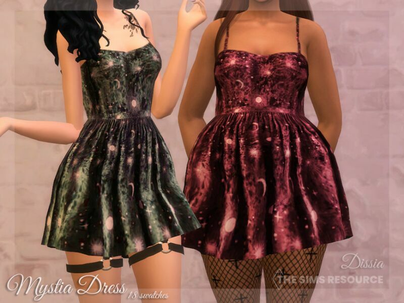 Mystia Dress By Dissia 1 Mystia Dress By Dissia Sims 4 CC